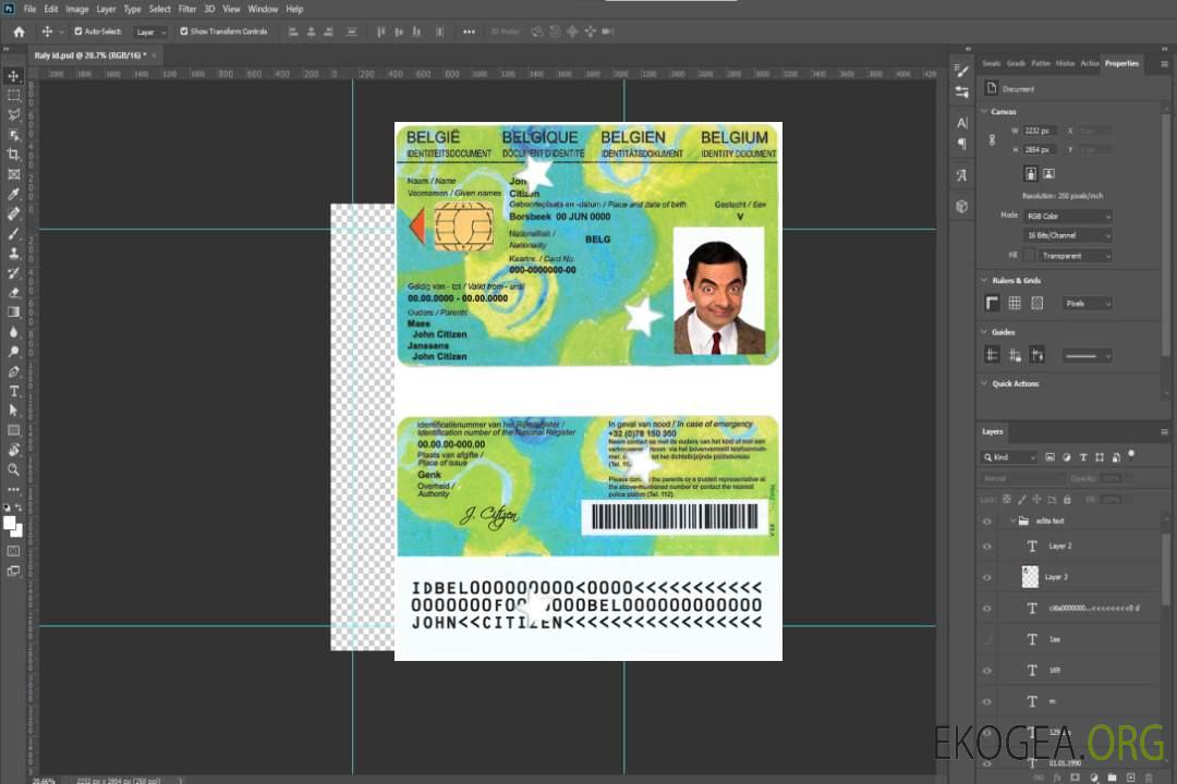 Belgique Kids-ID (4) template